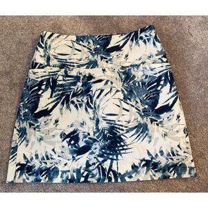 S.C.&Co Tropical Navy & White Skirt Skort Built-In Shorts Medium